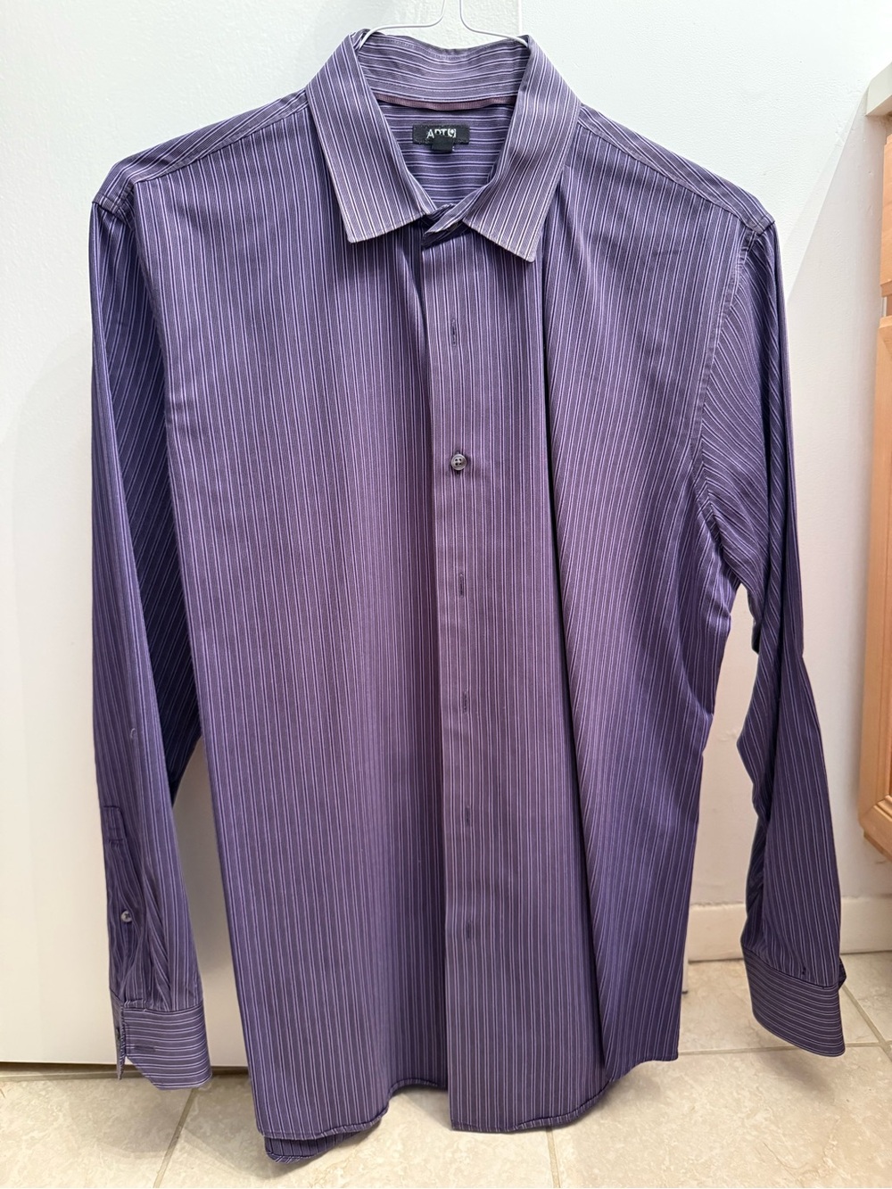 APT. 9 Purple Pinstripe Men's Dress Shirt
